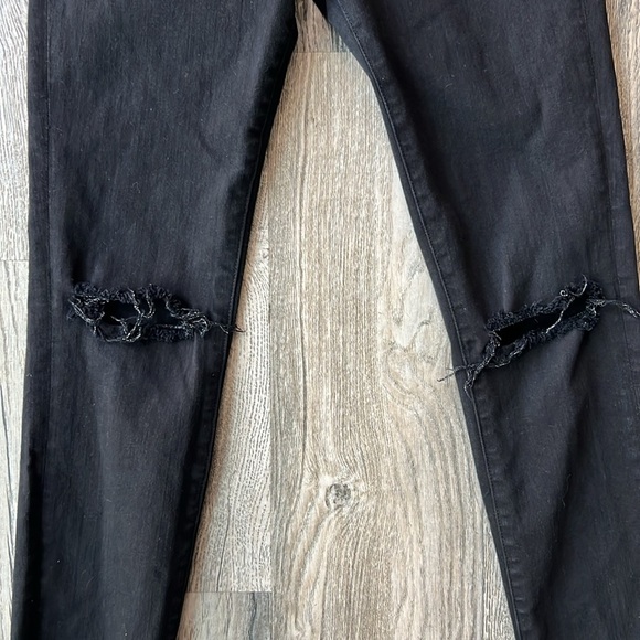Frame Jeans Black Le Skinny de Jeanne Jeans Distressed Size 28 Noir Rips - Picture 4 of 10